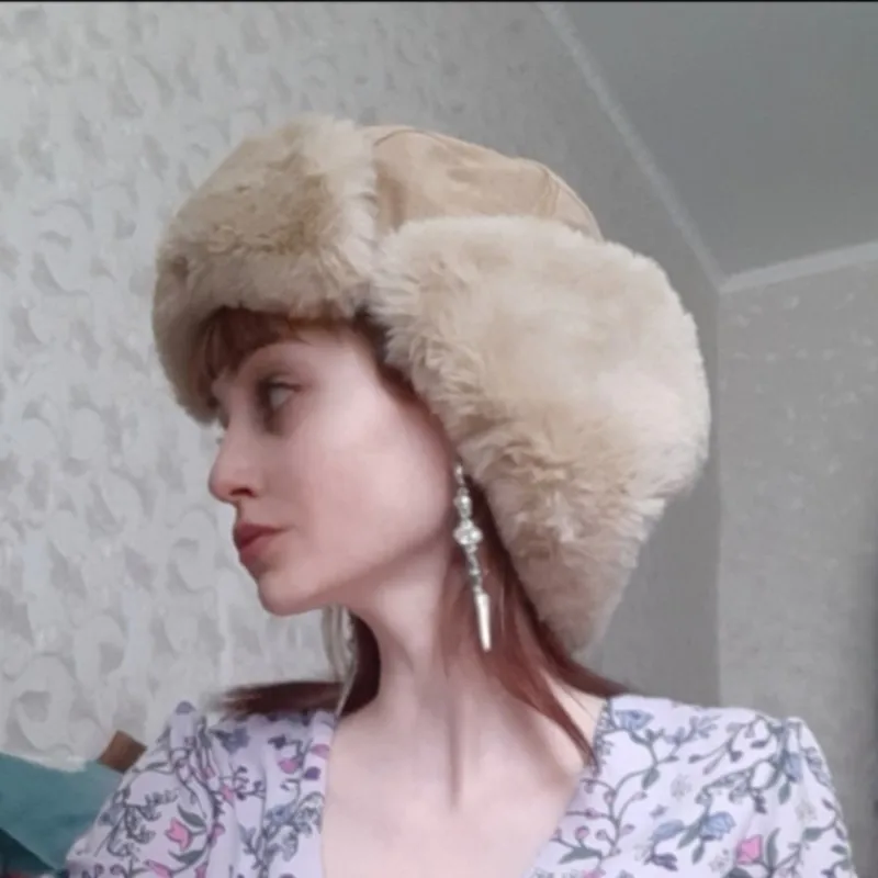 Winter Trapper Hat - Pilot Winter Hat Outdoor Russian Women's