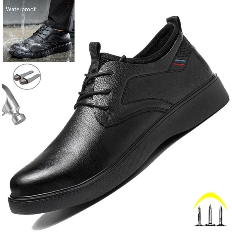 Snapback Hat Flat - Men Genuine Leather Formal Shoes Waterproof