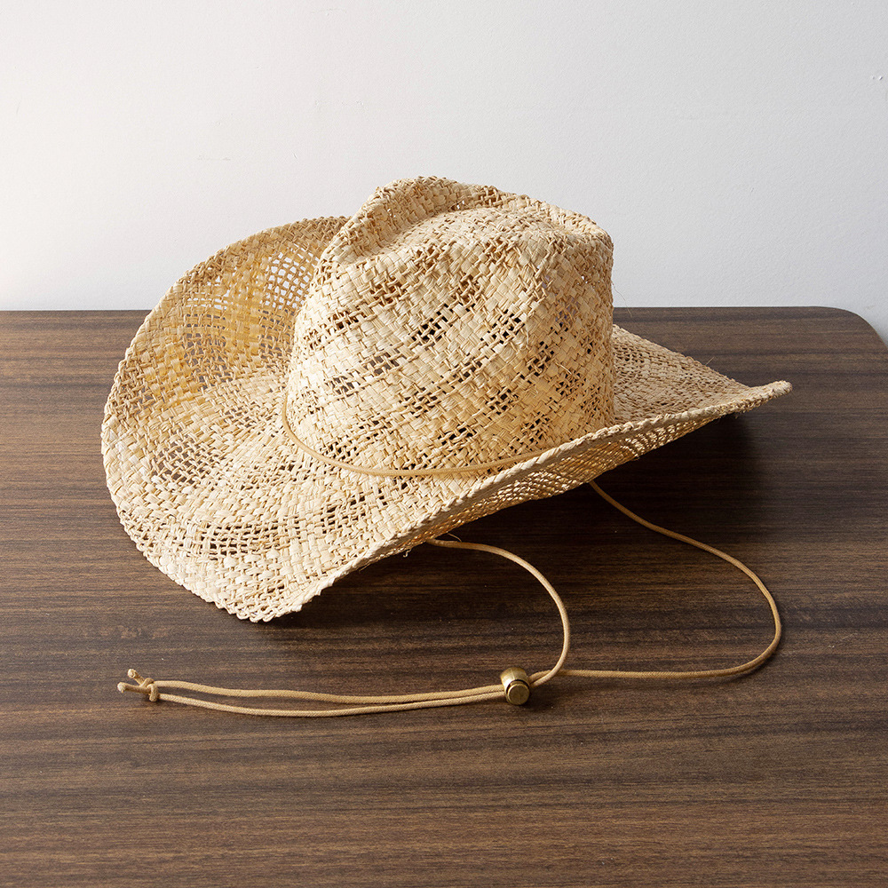 Cowboy Hat Straw - USPOP Wide Brim Straw Fedora Unisex