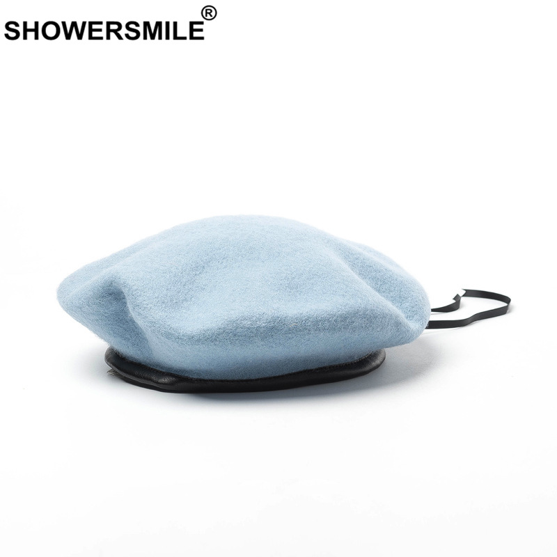 Beret French Wool - Sky Blue French Beret Women Autumn