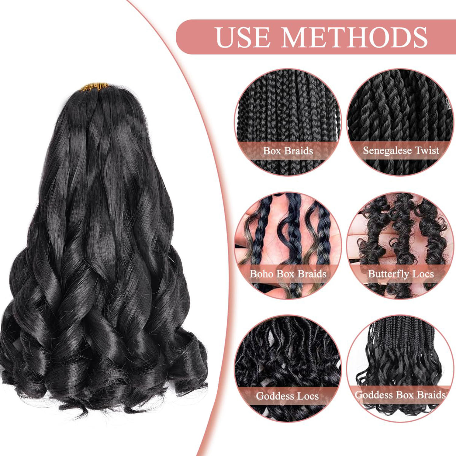 French Curly Braiding Hair 12/ - Beret French Wool 评论和价格