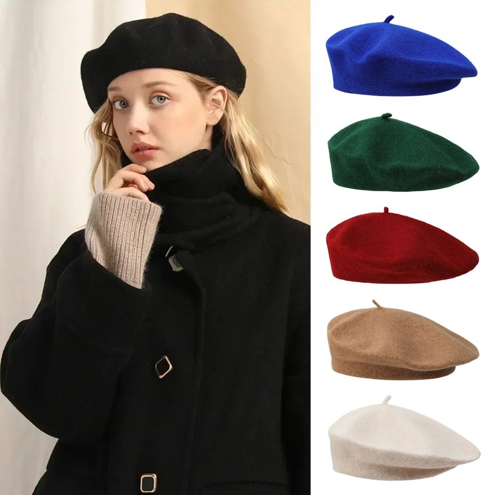 Berets Hat Autumn Winter Warm  - Beret French Wool 评论和价格