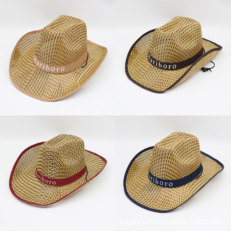 Men Retro Western Cowboy Summe - Cowboy Hat Straw 评论和价格
