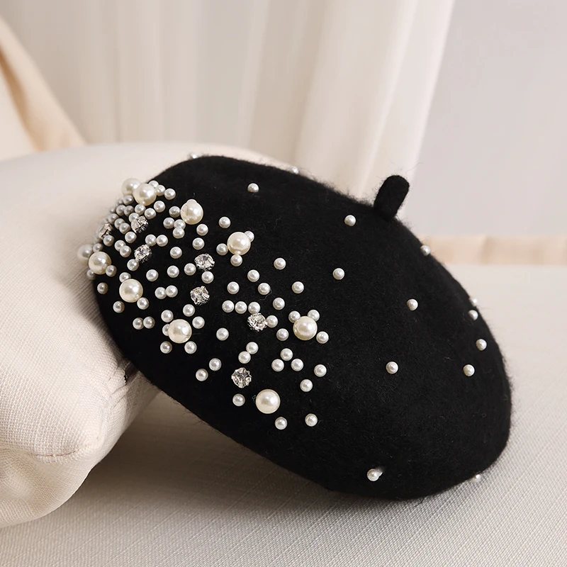 2024 Winter Wool Beret with Rh - Beret French Wool 评论和价格