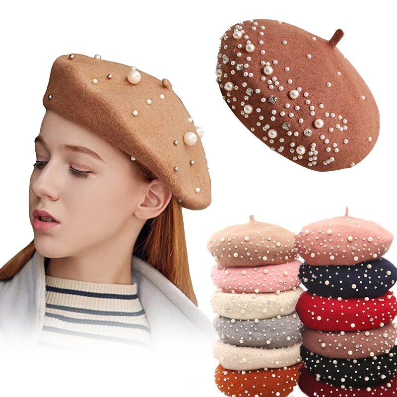 2024 Winter Wool Beret with Rh - Beret French Wool 评论和价格