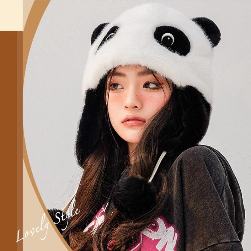 Panda Ear Hat Panda Earflap Ha - Winter Trapper Hat 评论和价格