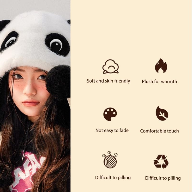 Panda Ear Hat Panda Earflap Ha - Winter Trapper Hat 评论和价格