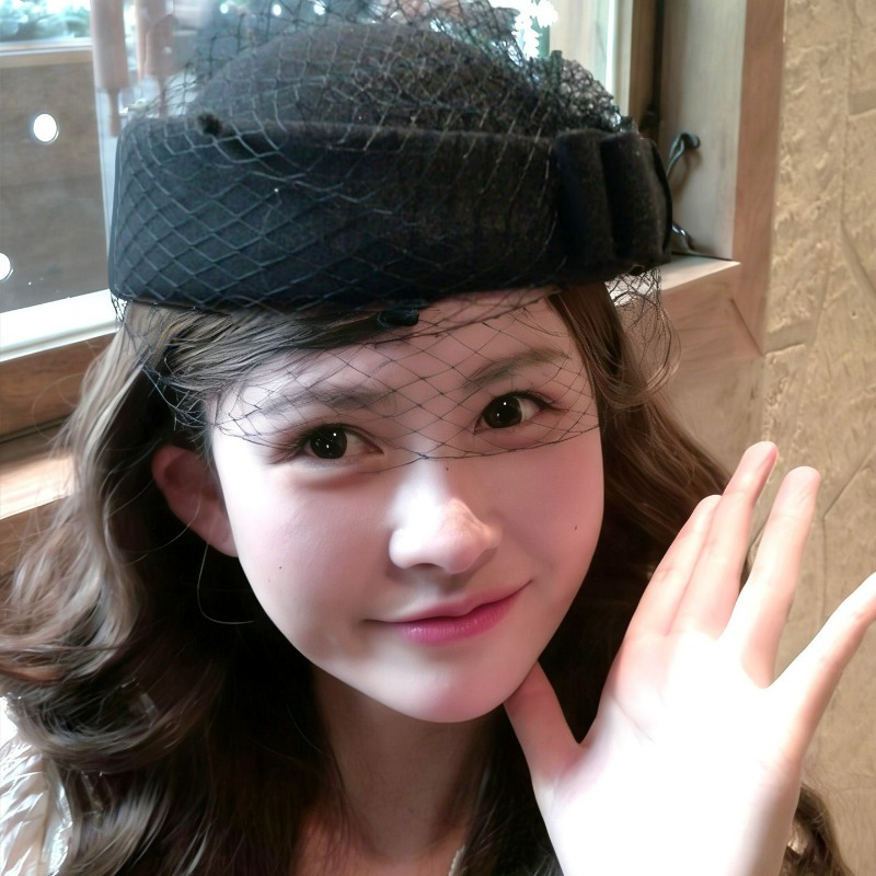 Fashion Mesh Flat Top Beret Ha - Beret French Wool 评论和价格