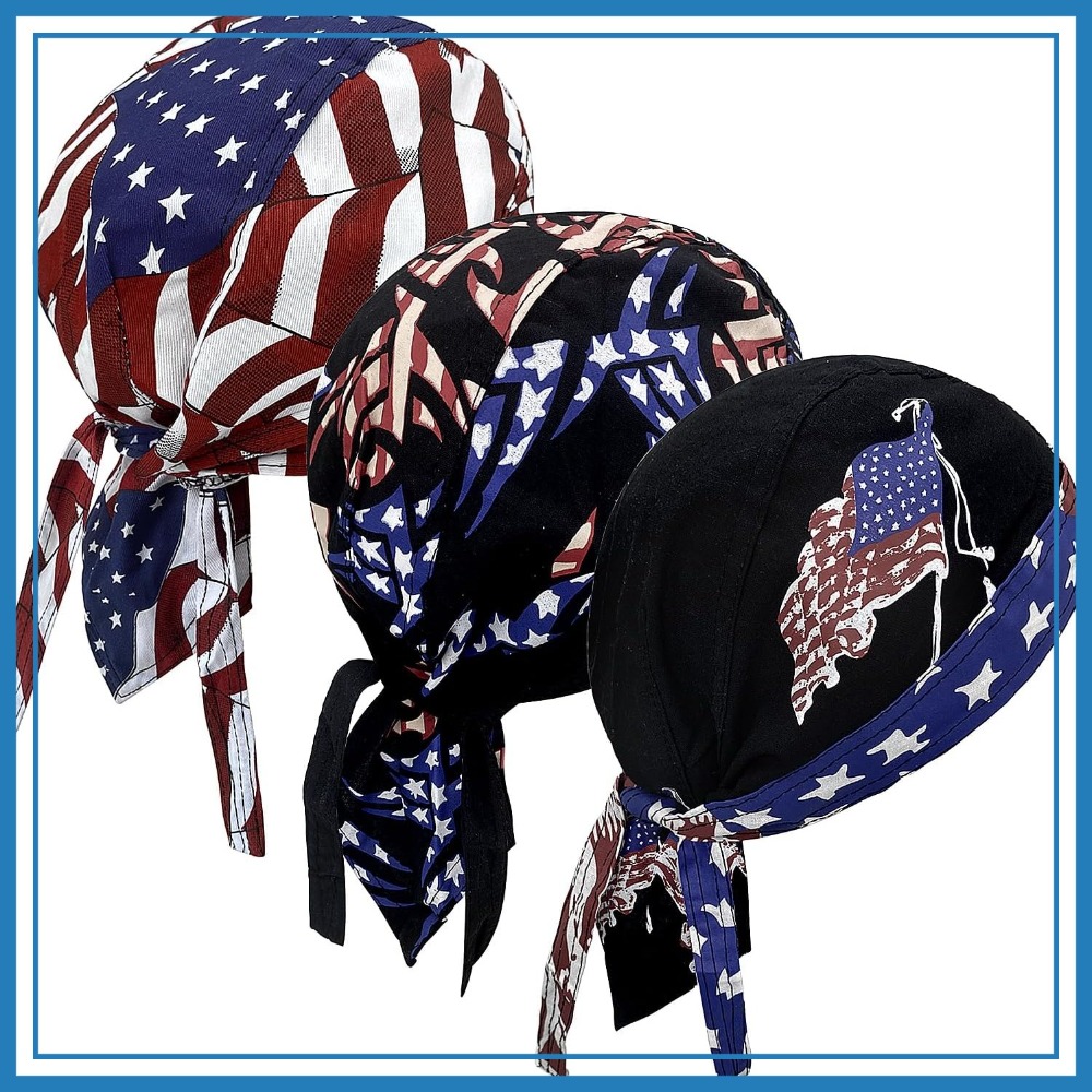 3 Pack Doo Rags for Men, Skull - Skull Cap Helmet Liner 评论和价格