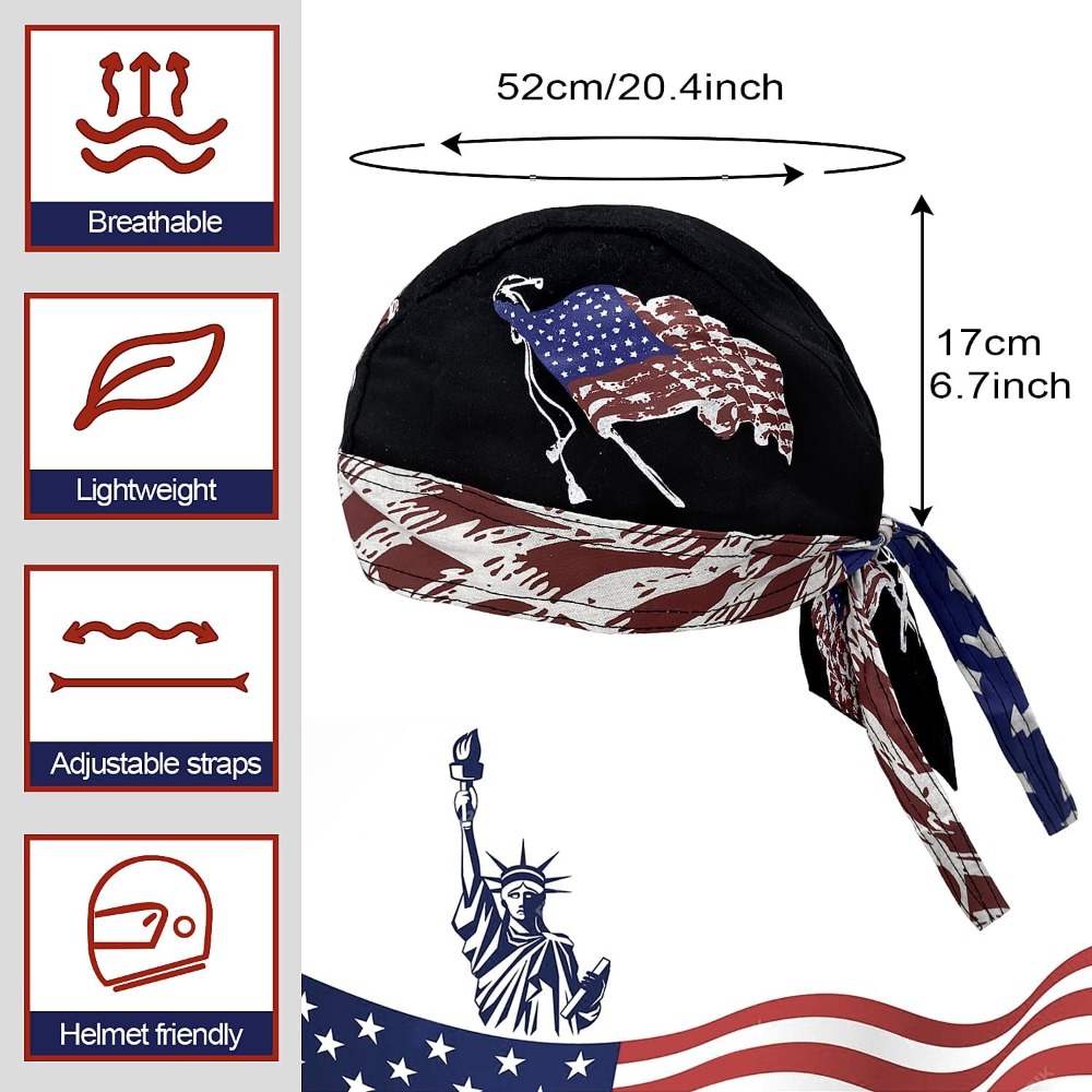 3 Pack Doo Rags for Men, Skull - Skull Cap Helmet Liner 评论和价格