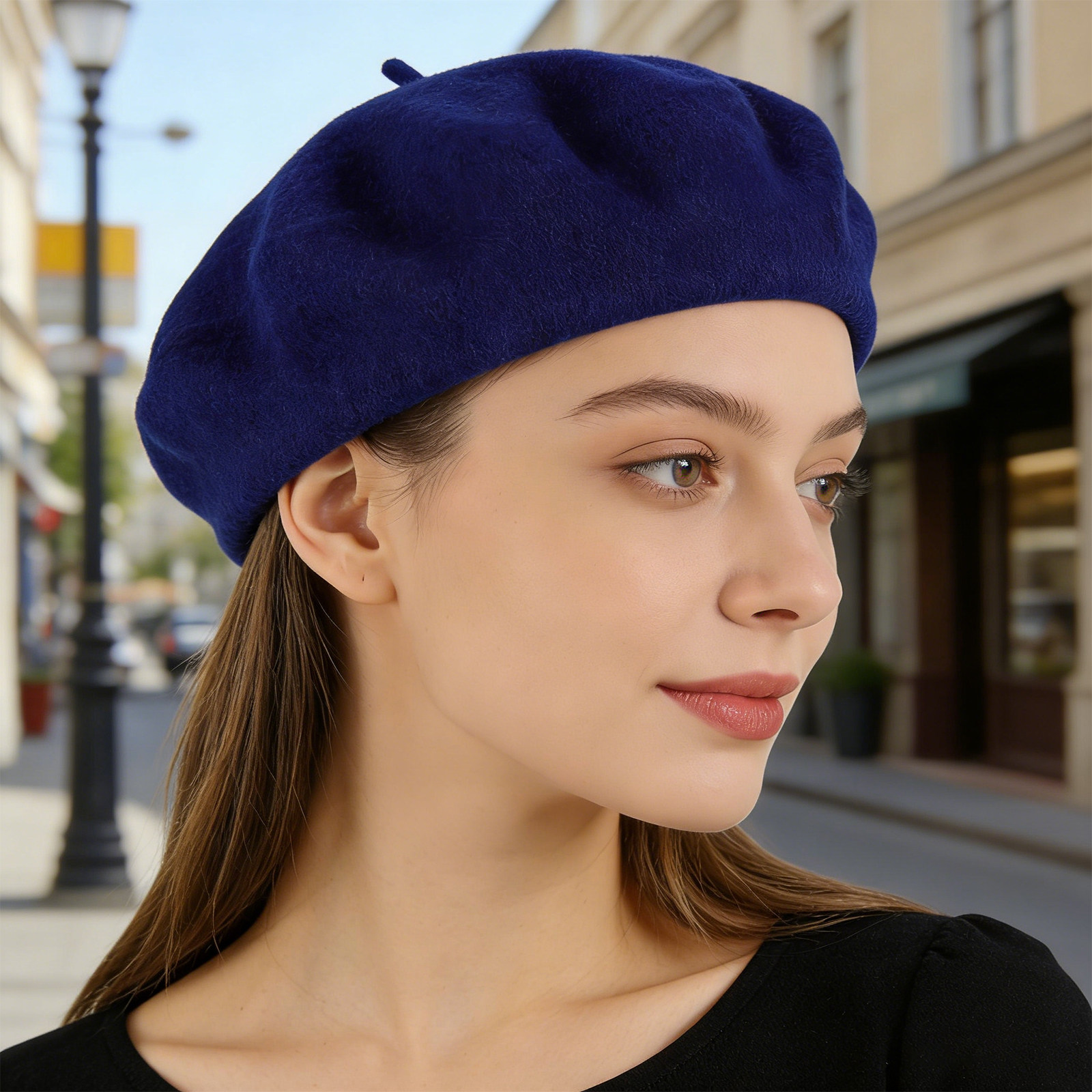 French Beret Hat for Women Nav - Beret French Wool 评论和价格