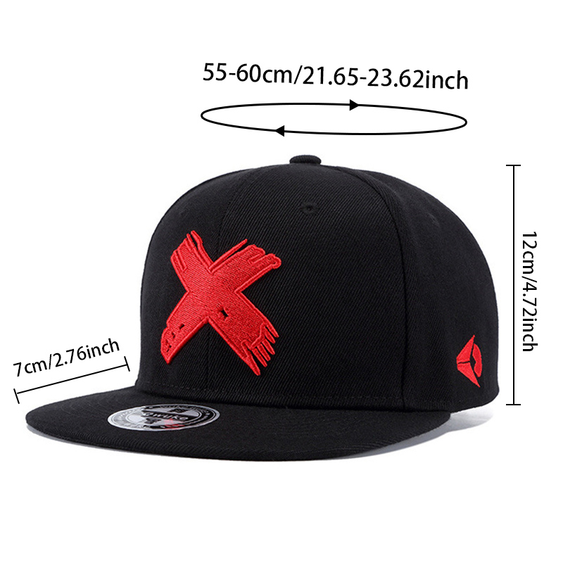 Letter X 3D Embroidered Flat-B - Snapback Hat Flat 评论和价格
