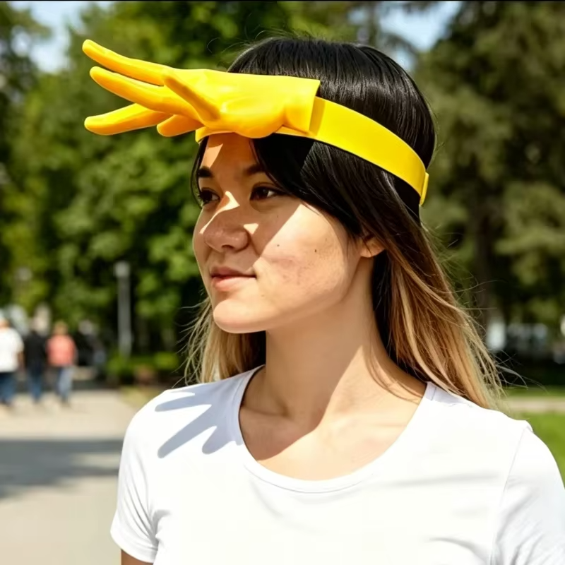 Funny Double-palm Sun Hat Adju - Visor Sun Hat 评论和价格