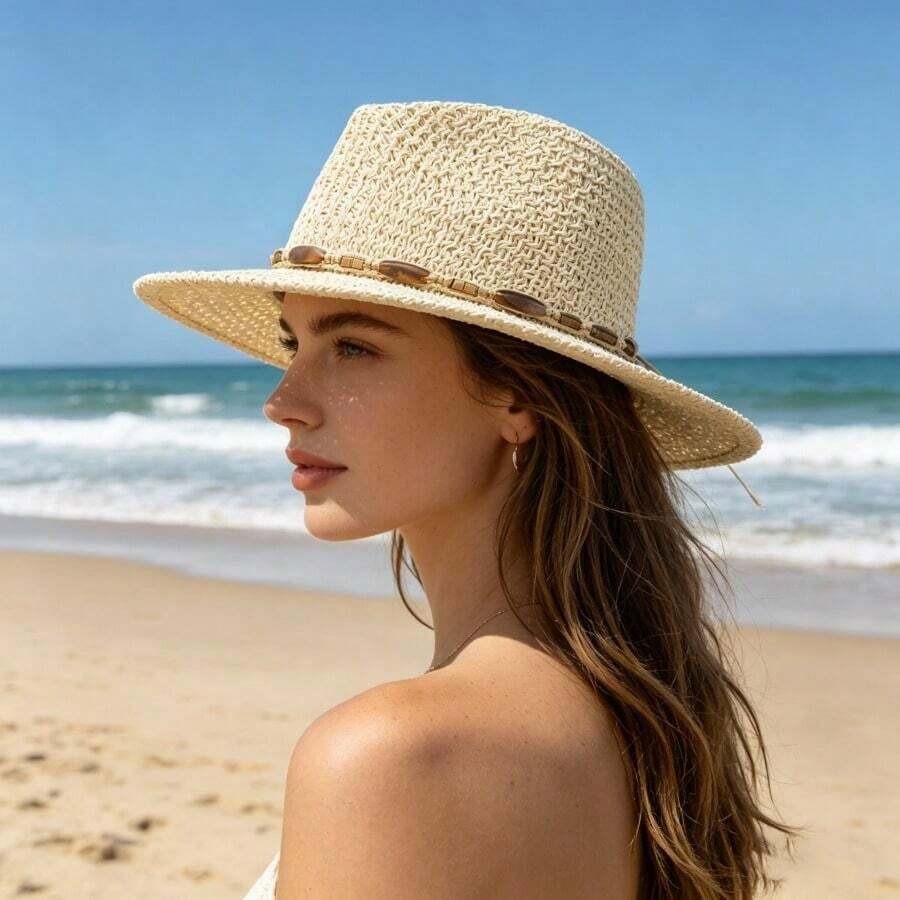Wide Brim Straw Hat For Women  - Sun Hat Wide Brim 评论和价格
