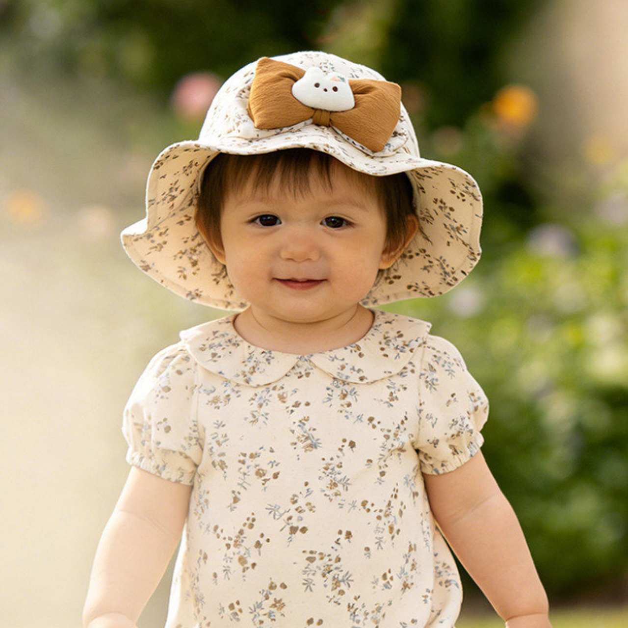Baby Ruffle Brim Basin Cap Spr - Bucket Hat Cotton 评论和价格