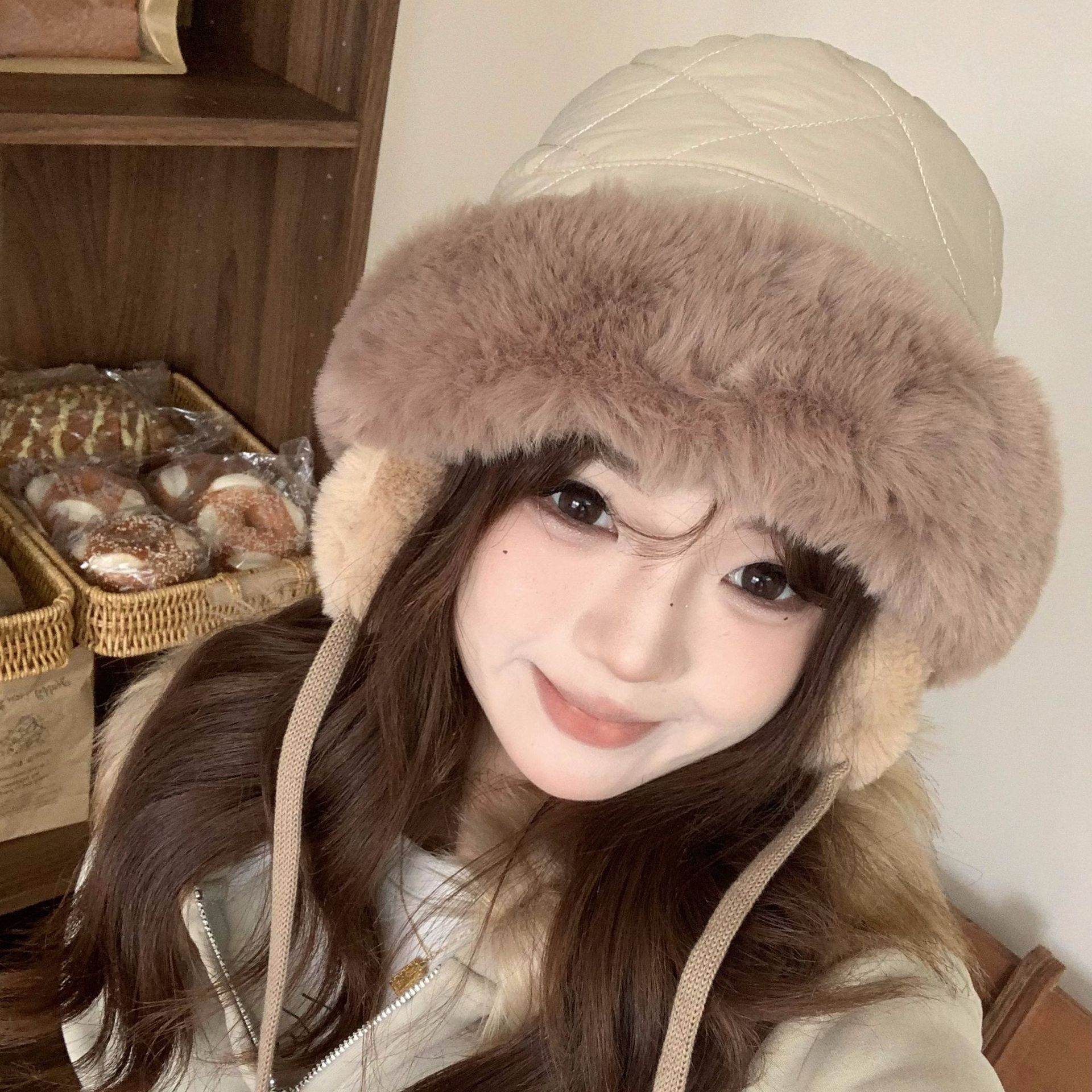 Women's Winter Quilted Faux Fu - Trapper Hat Ear Flap 评论和价格