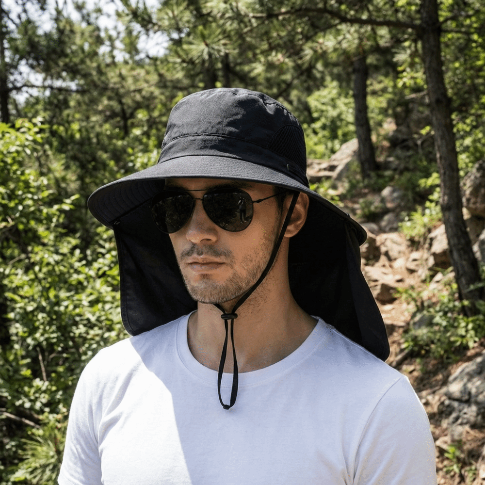 Removable Cloth Men Sun Hat Bi - Bucket Hat Cotton 评论和价格