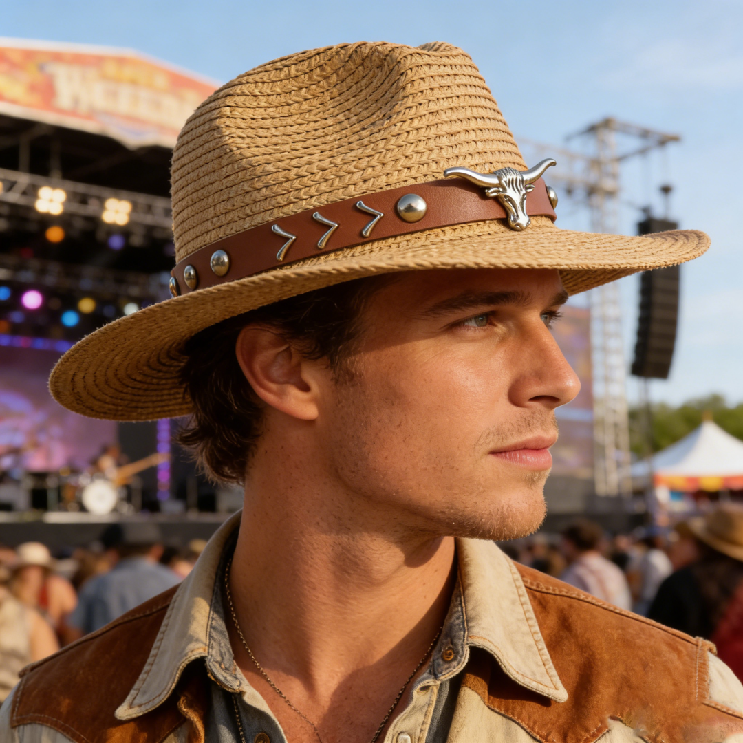 Vintage Straw Western Cowboy H - Cowboy Hat Straw 评论和价格