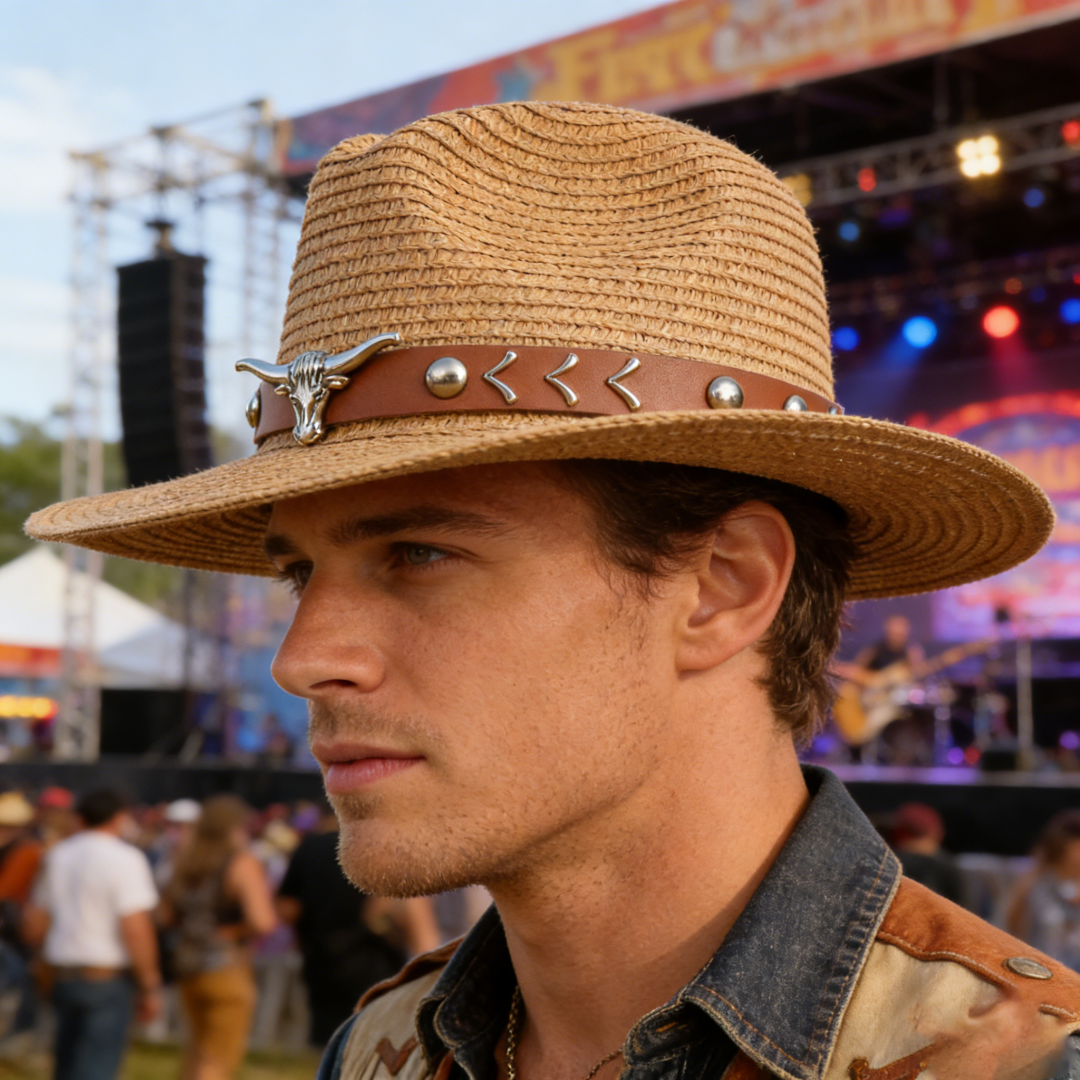 Vintage Straw Western Cowboy H - Cowboy Hat Straw 评论和价格