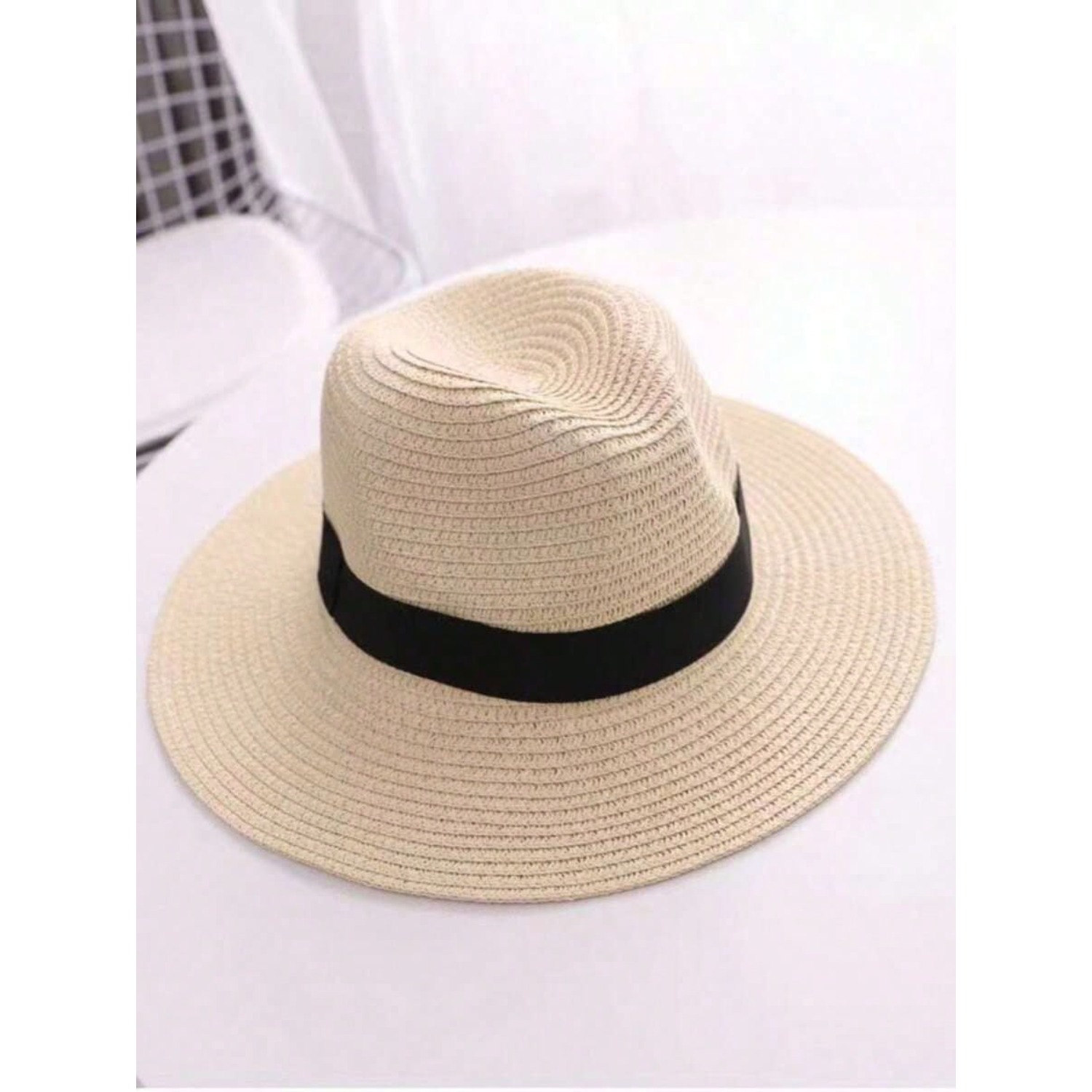 1 X Jazz Style Panama Hat with - Cowboy Hat Straw 评论和价格