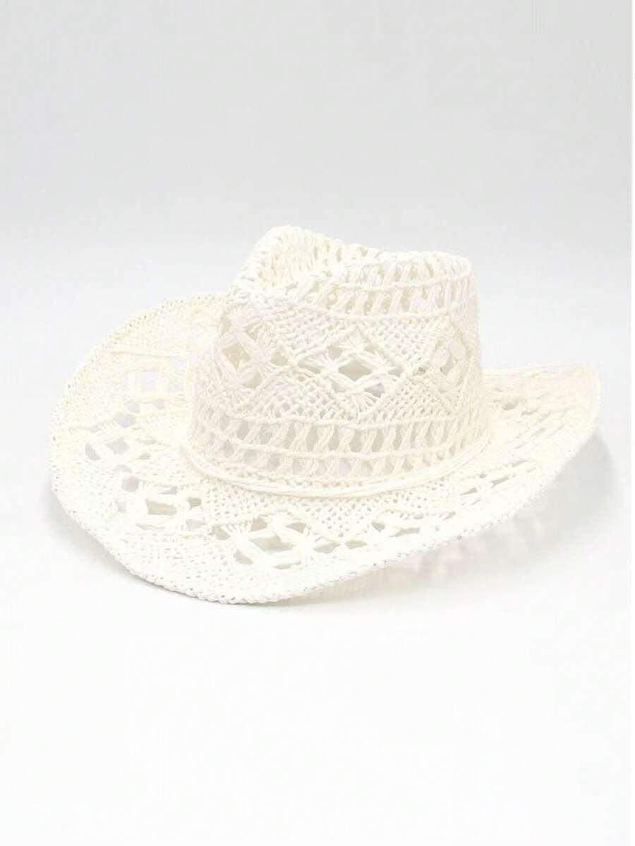 Unisex Straw Cowboy Hat With B - Cowboy Hat Straw 评论和价格