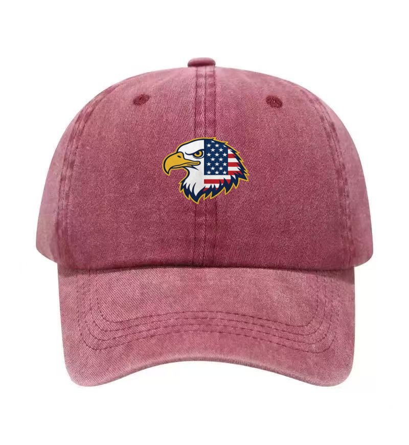 USA Bald Eagle Printed Washed  - Golf Cap Dad 评论和价格