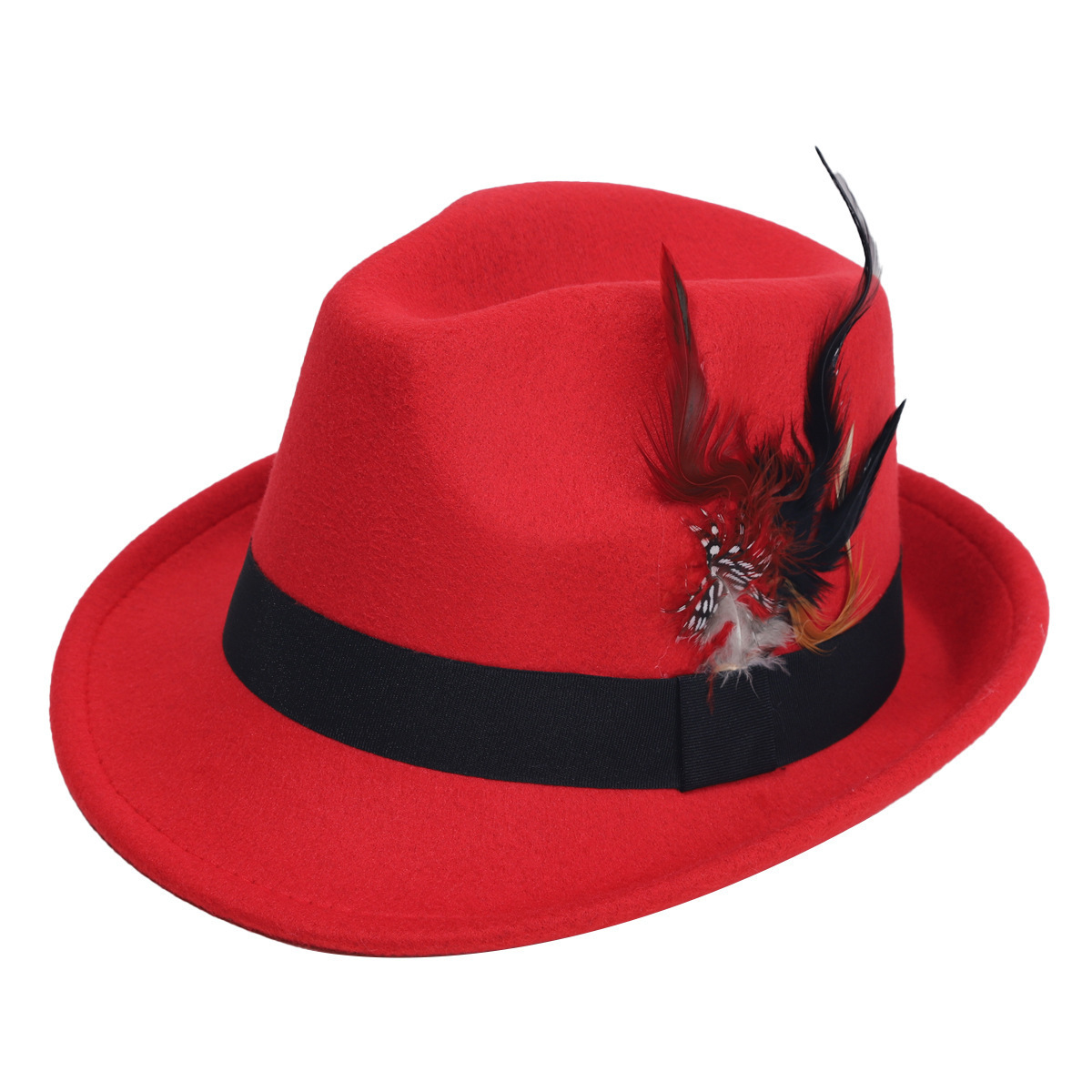 Hot-Selling Feather Top Hat Br - Fedora Hat Wool 评论和价格